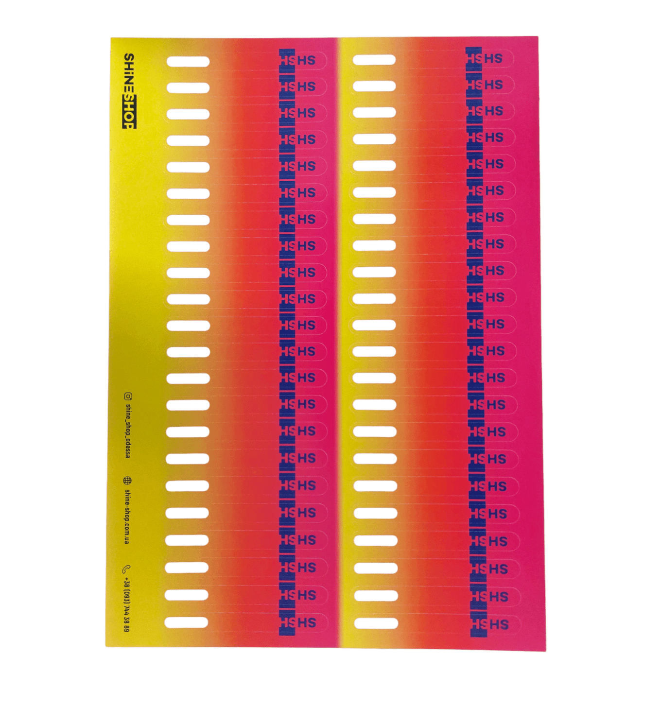 Наклейки SHiNESHOP на типси, Омбре, 1 лист, 44 наклейки