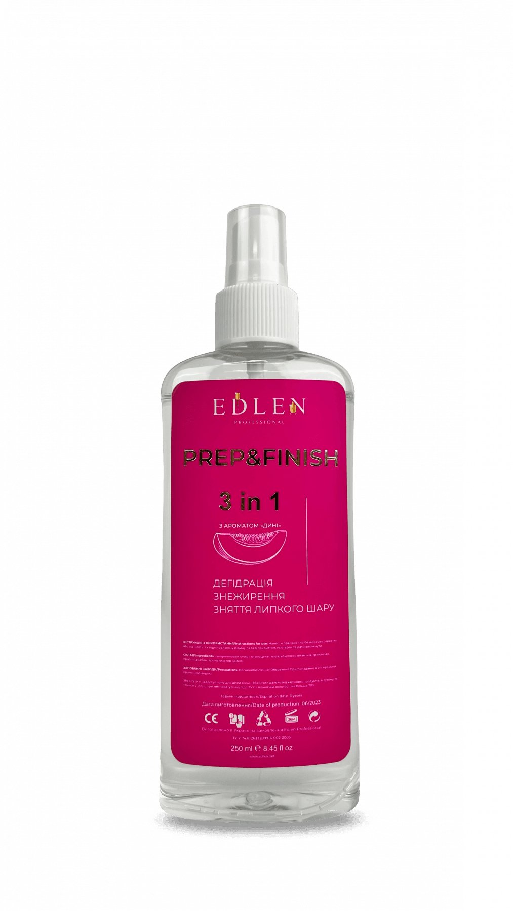 Знежирювач Edlen Prep&Finish Melon, 250 мл