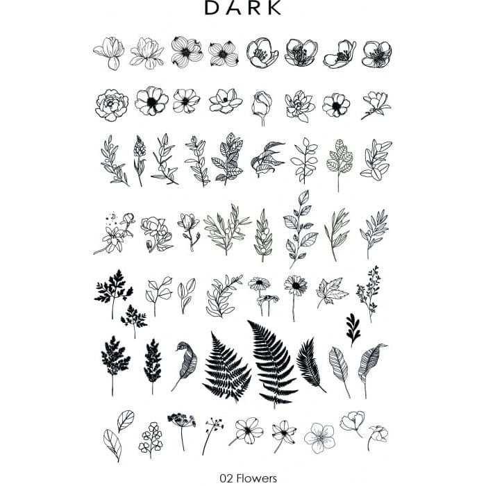 Пластина для стемпінгу DARK FLOWERS 02 — фото 1