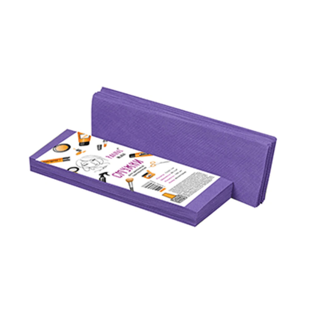 Смужки для депіляції Panni Mlada 80 г/м 7x22 см, фіолетові, 100 шт