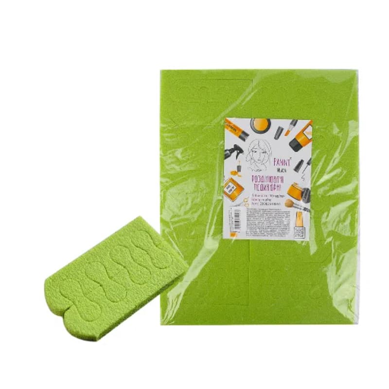 Розпірки педикюрні Panni Mlada, пінополіетиленові, лайм, 20 шт.