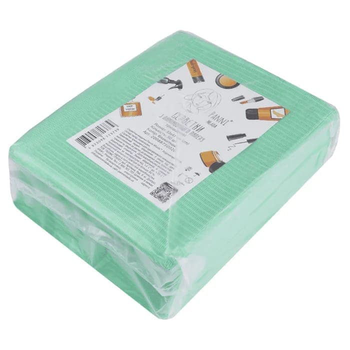 Серветки медичні Panni Mlada тришарові з паперу ламінованого 33/41, 50 шт, салатовий — фото 1