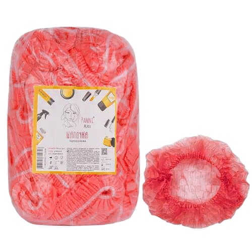 Шапочка медична на подвійній резинці Panni Mlada червона, 100 шт. — фото 1