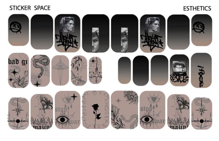 Стікери Stickersspace на липкій основі Aestetics