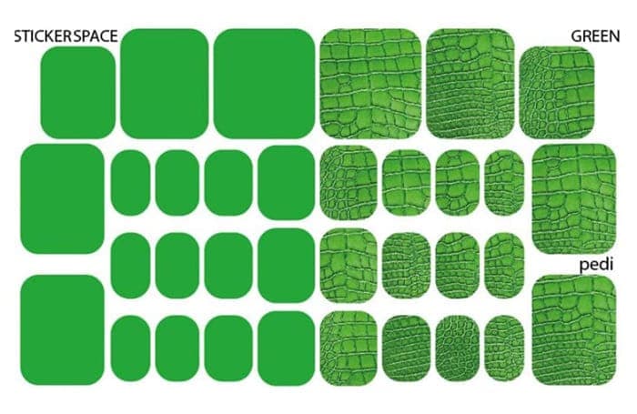 Стікери Stickersspace на липкій основі для педикюру Green pedi