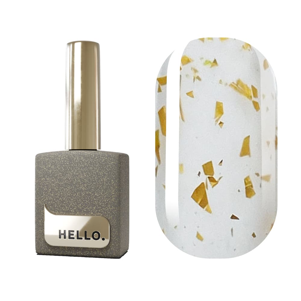 Топ HELLO Gold matte матовий без липкого шару з поталлю, 15 мл — фото 1