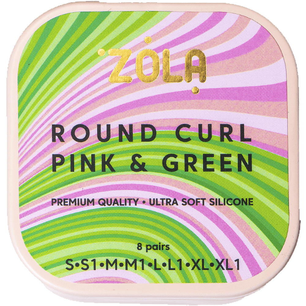Валики для ламінування ZOLA, Round Curl Pink&Green (S, S1, M, M1, L, L1, XL, XL1)