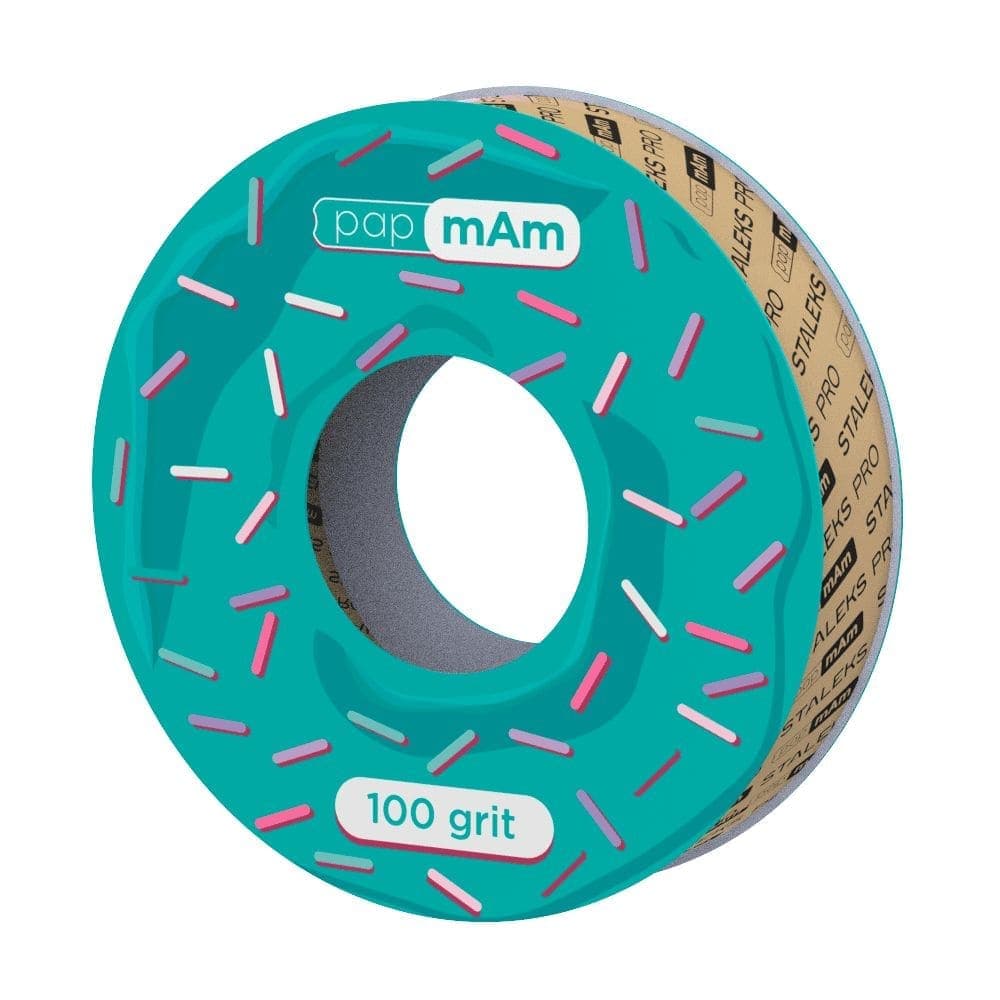 Запасний блок файл стрічки papmAm білі для пластикової котушки Staleks PRO Expert 100 грит, 8 м — фото 1