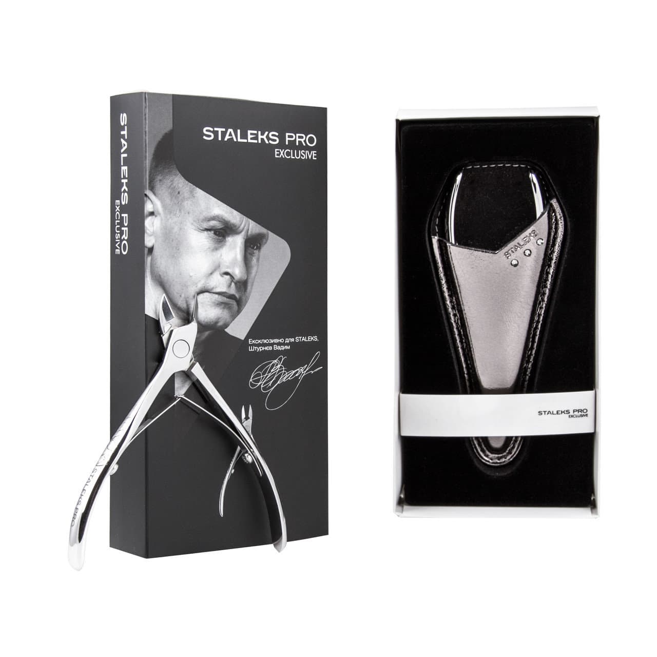 Кусачки професійні для шкіри Staleks Exclusive 20/10 мм "Gravure" NX-20-10 — фото 1