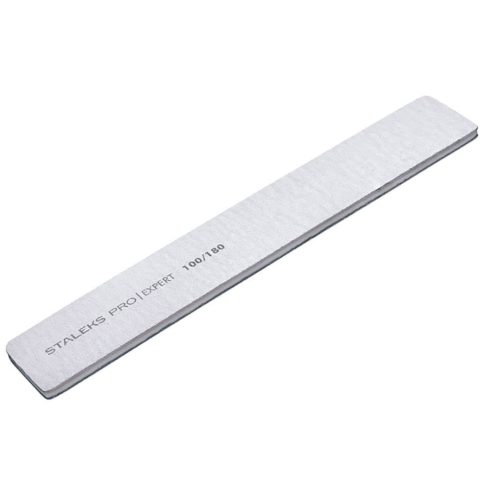 Staleks Пилка широкая прямая минеральная, для ногтей Expert 100/180 грит — фото 1