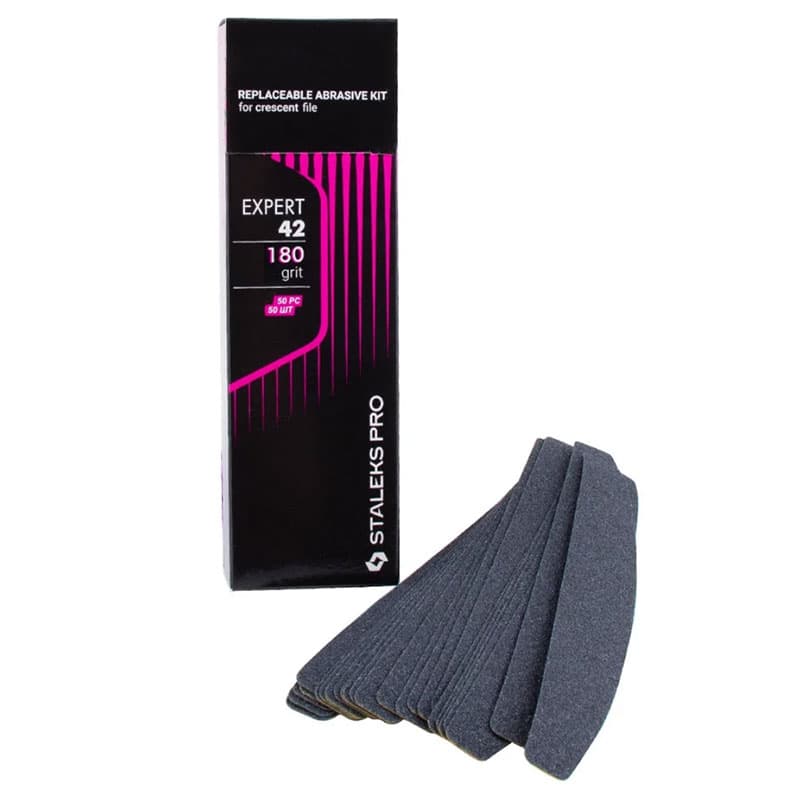 Набір змінних файлів для пилки півмісяць Staleks Expert 42, 180 гріт, 50 шт
— фото 1