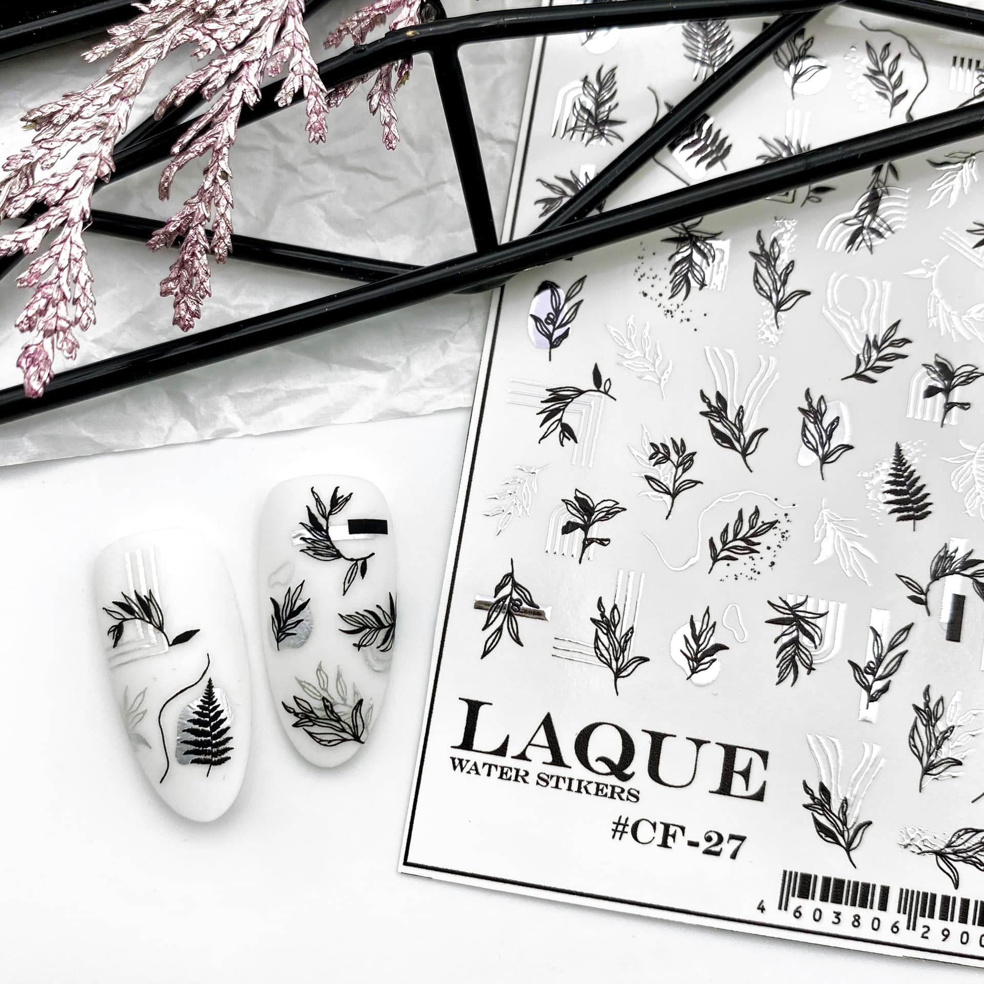 LAQUE слайдер-дизайн для ногтей CF-27 серебро — фото 1