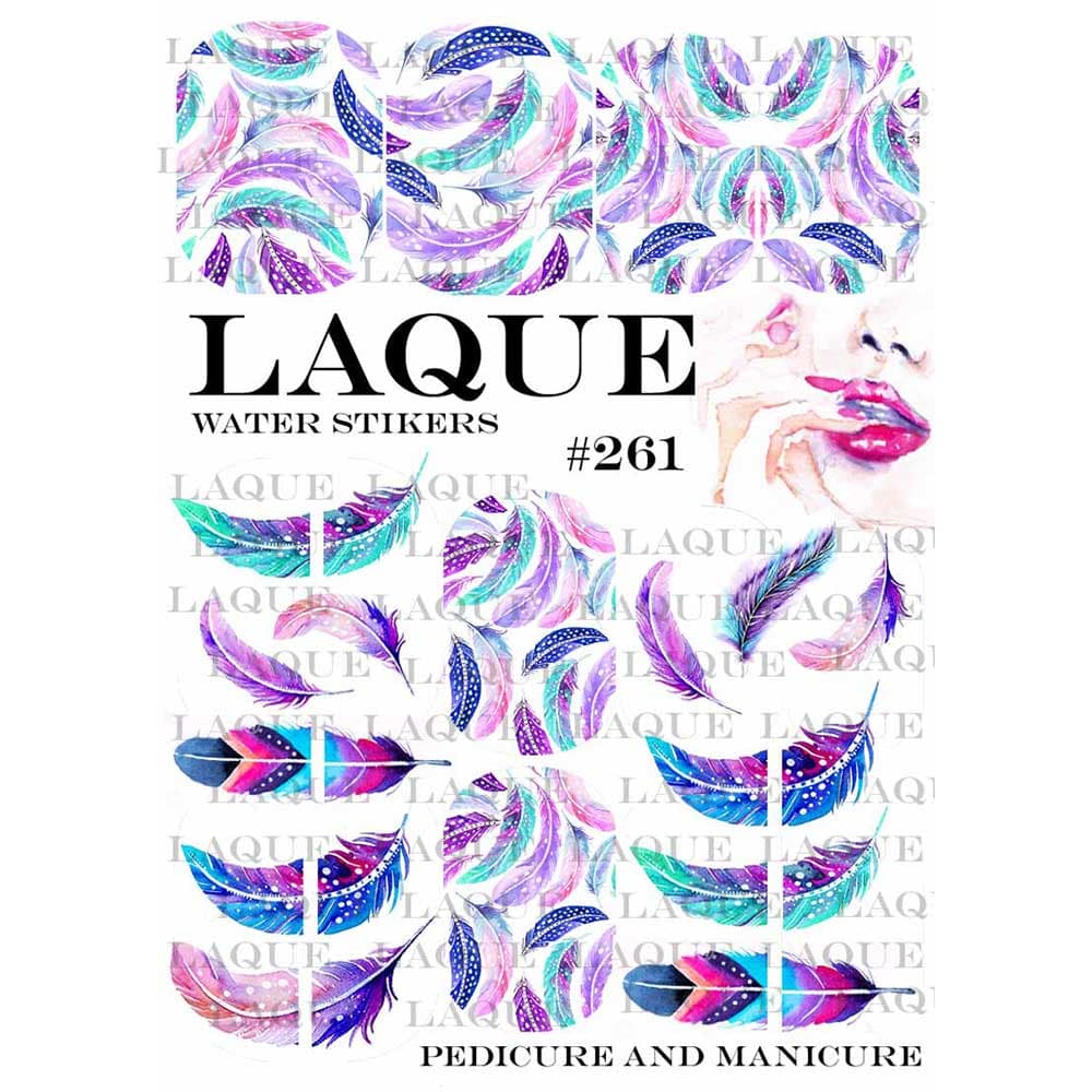 LAQUE слайдер дизайн для ногтей №261 (цветное перо) — фото 1