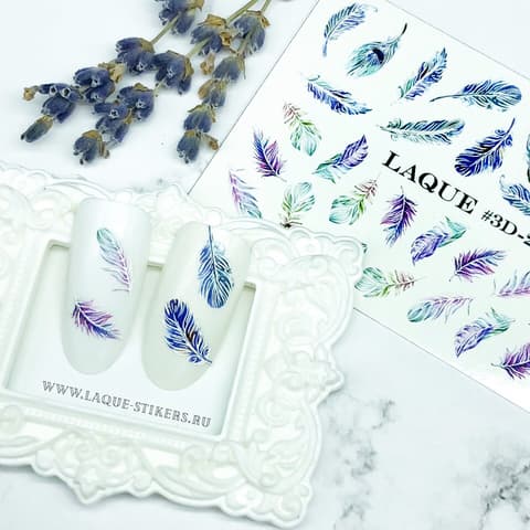 LAQUE слайдер-дизайн для ногтей 3D-21 (перо) — фото 1