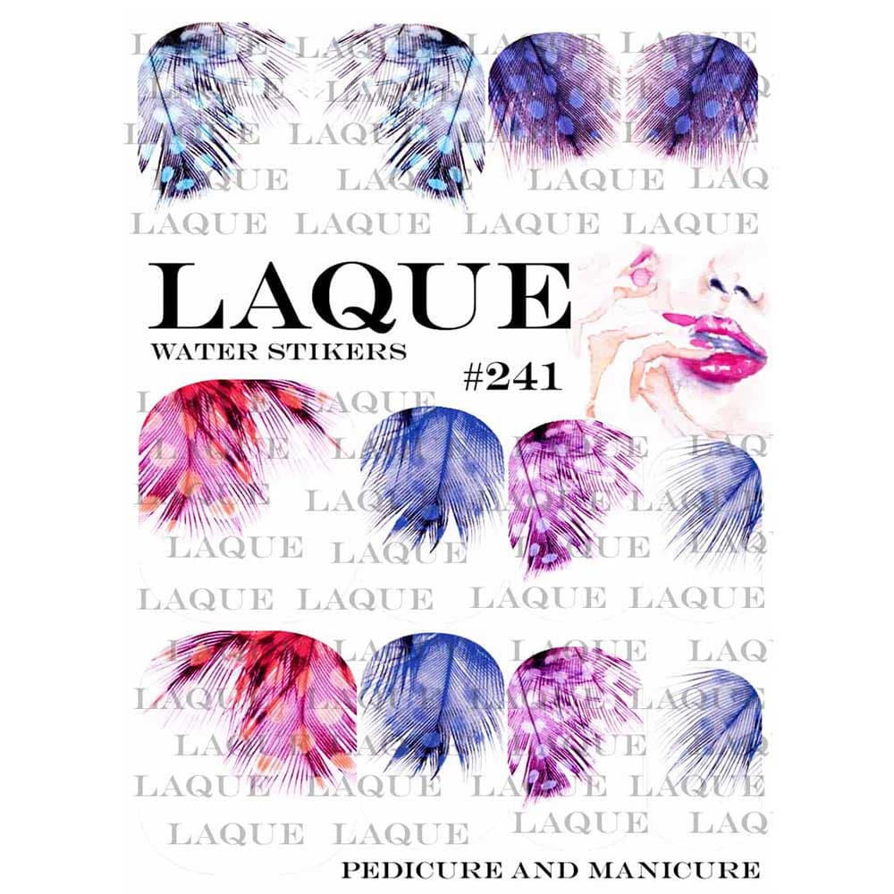 LAQUE слайдер дизайн для ногтей №241 (цветное перо) — фото 1
