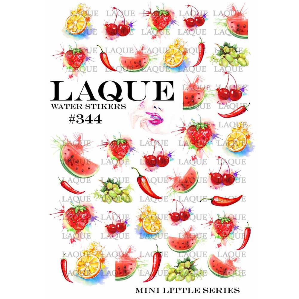 LAQUE слайдер дизайн для нігтів №344 (фрукти та ягоди) — фото 1