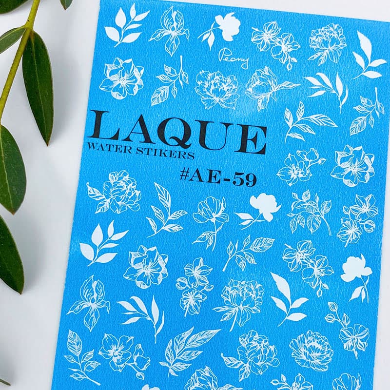 LAQUE слайдер-дизайн для ногтей № AE-59 (белый) — фото 1