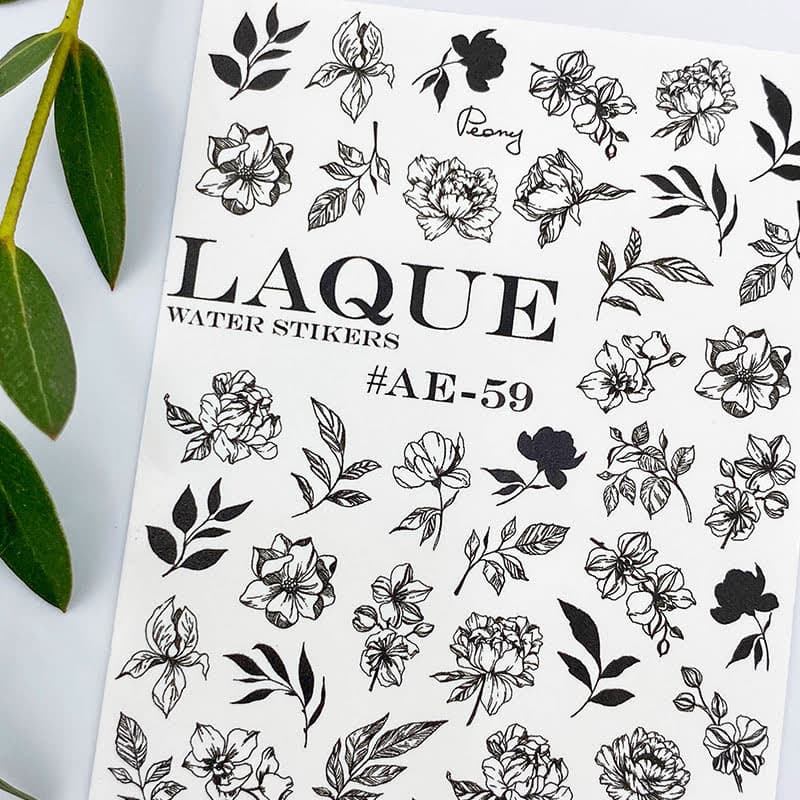 LAQUE слайдер-дизайн для ногтей AE-59 (черный) — фото 1