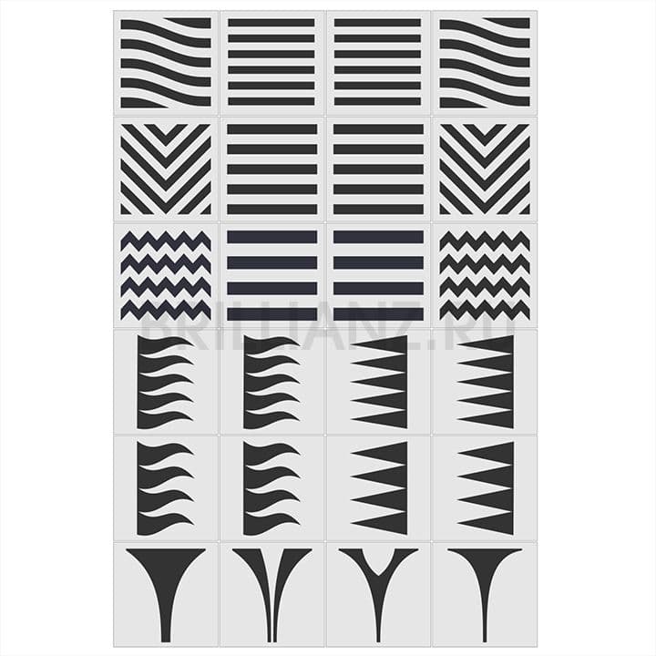 Трафарет для аерографії X-color, Смужки — фото 1