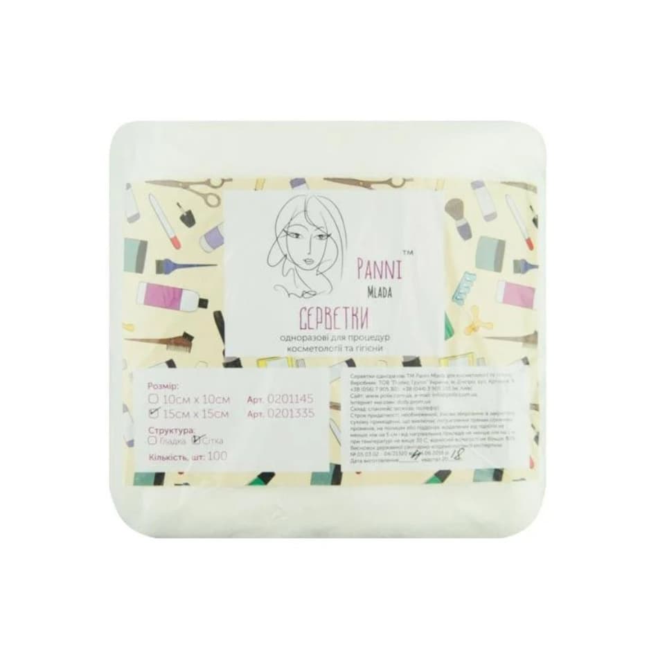 Серветки у пачці 15/15 Pani Mlada сітка, 100 шт. — фото 1