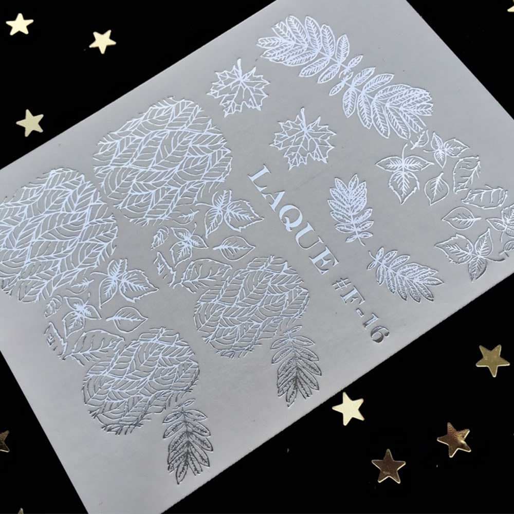 LAQUE фольгированный слайдер дизайн для ногтей F-16 (серебро) — фото 1