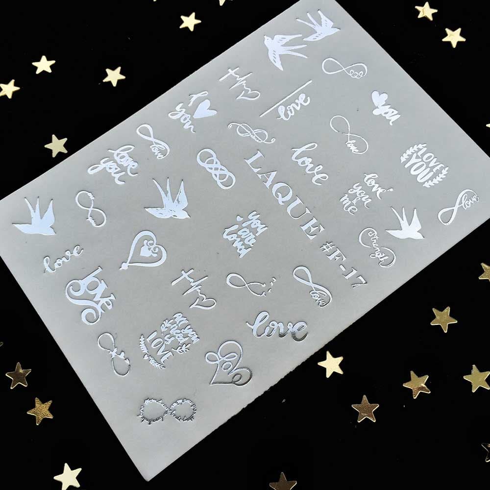 LAQUE фольгированный слайдер дизайн для ногтей F-17 (серебро) — фото 1