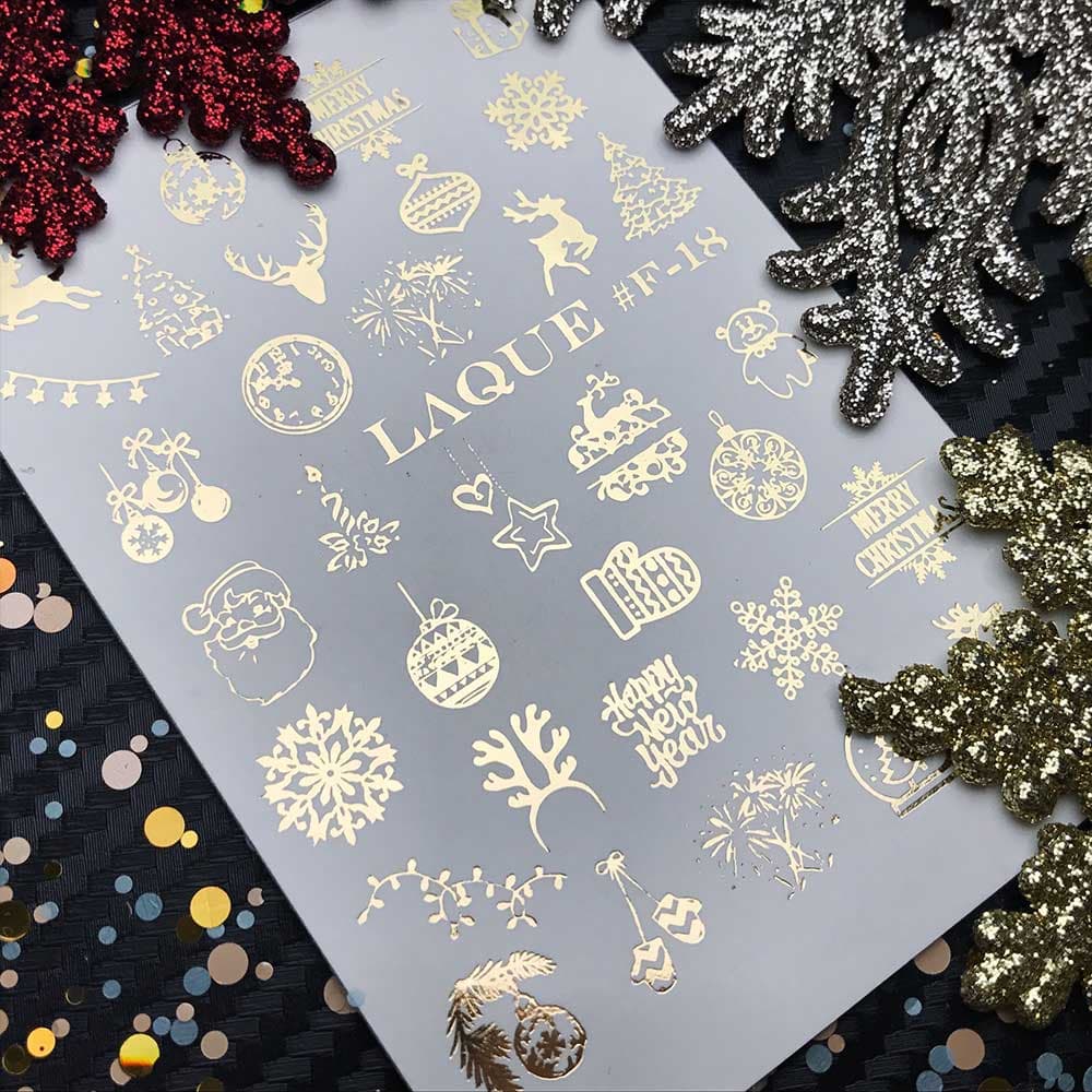 LAQUE фольгированный слайдер дизайн для ногтей F-18 (золото) — фото 1