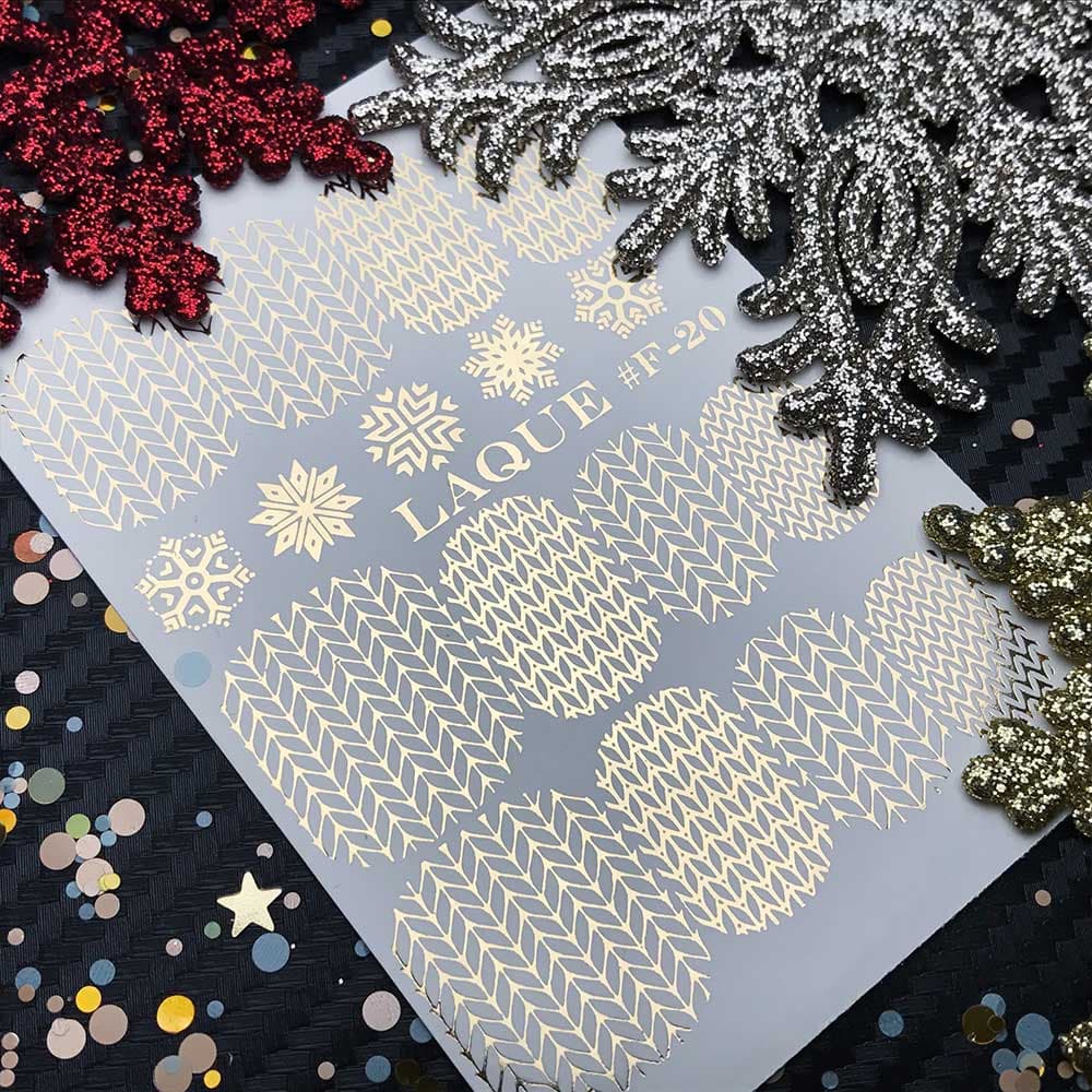 LAQUE фольгированный слайдер дизайн для ногтей F-20 (золото) — фото 1