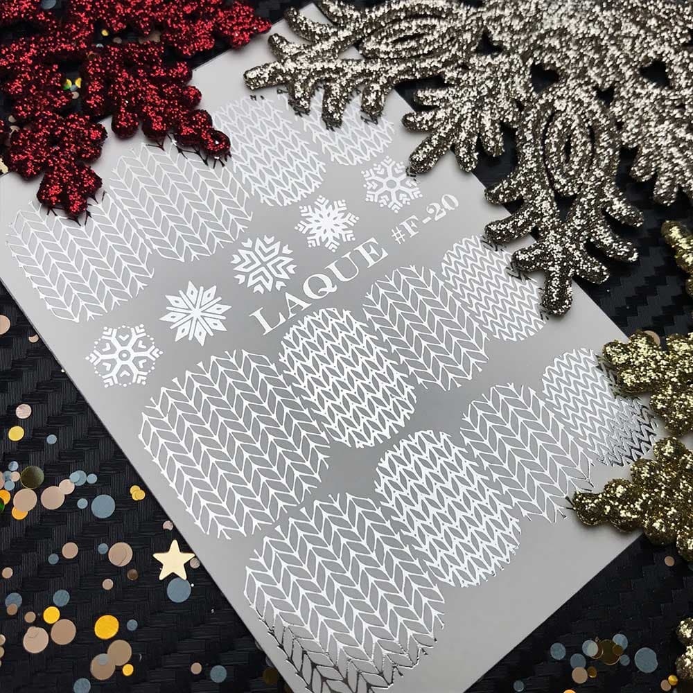 LAQUE фольгированный слайдер дизайн для ногтей F-20 (серебро) — фото 1