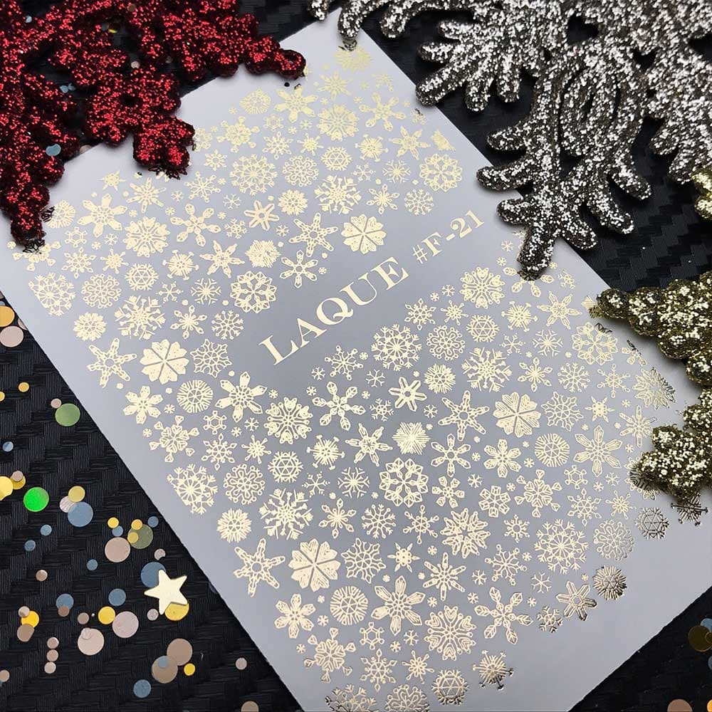 LAQUE фольгированный слайдер дизайн для ногтей F-21 (золото) — фото 1