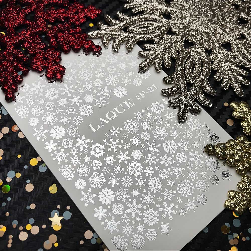 LAQUE фольгированный слайдер дизайн для ногтей F-21 (серебро) — фото 1