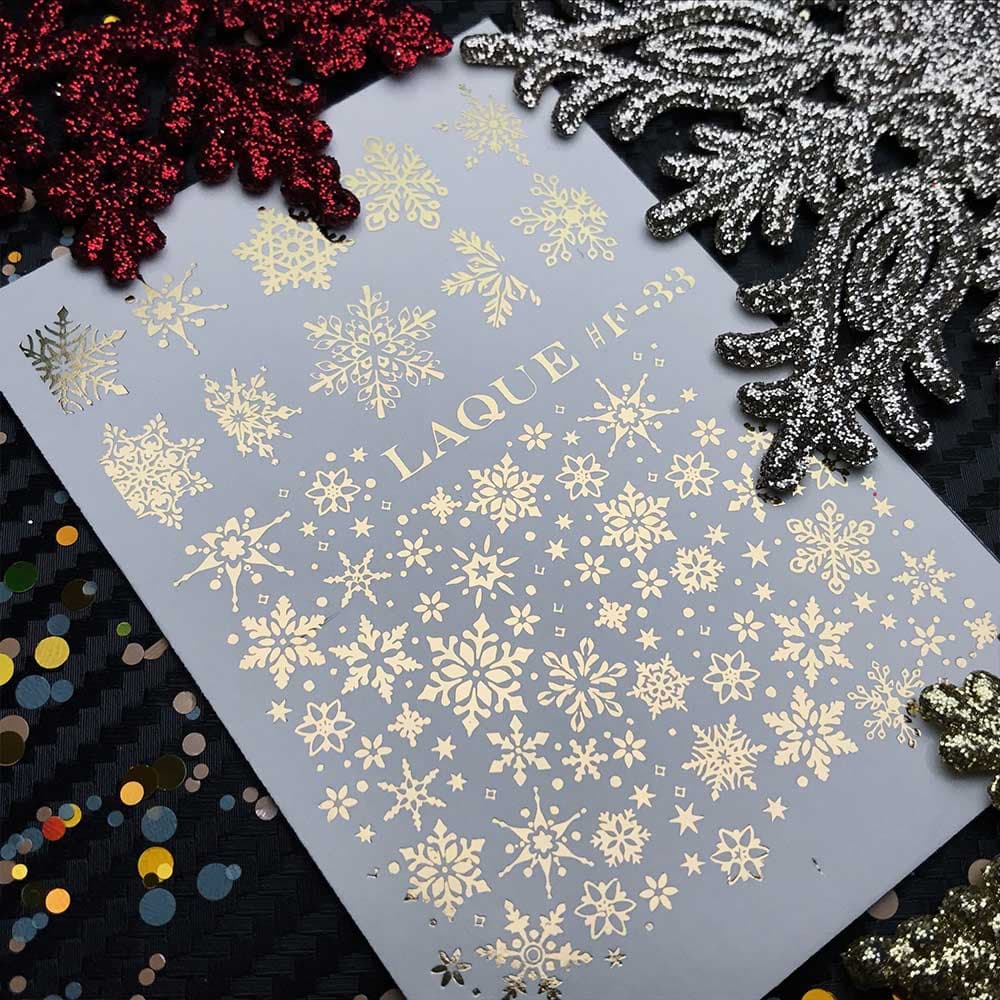 LAQUE фольгированный слайдер дизайн для ногтей F-33 (золото) — фото 1