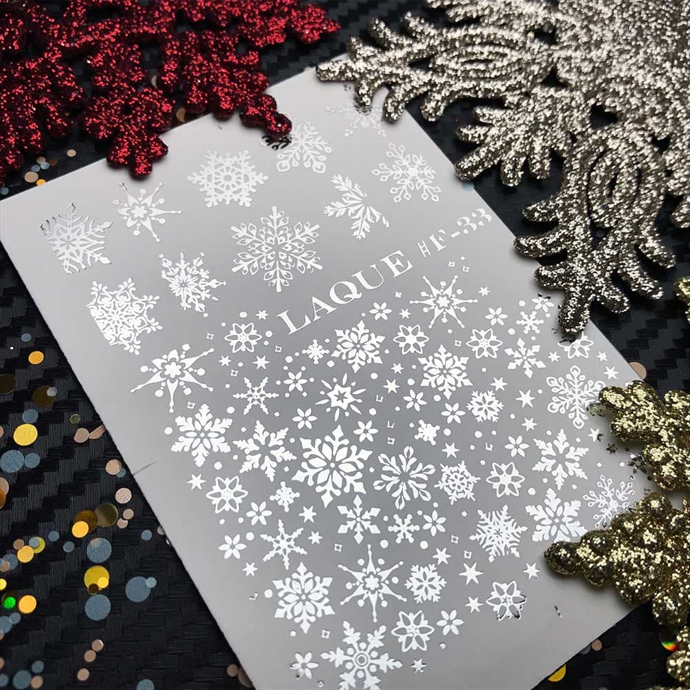 LAQUE фольгированный слайдер дизайн для ногтей F-33 (серебро) — фото 1