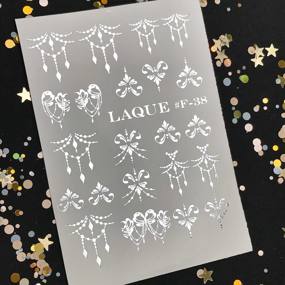 LAQUE фольгированный слайдер дизайн для ногтей F-38 (серебро) — фото 1