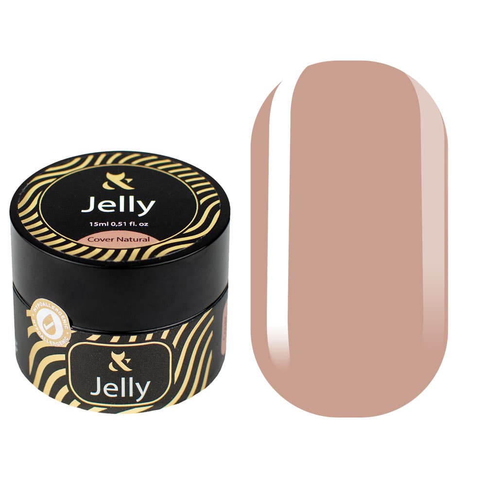 F.O.X Jelly Cover Natural - моделирующий гель-желе, бежевый, 15 мл — фото 1