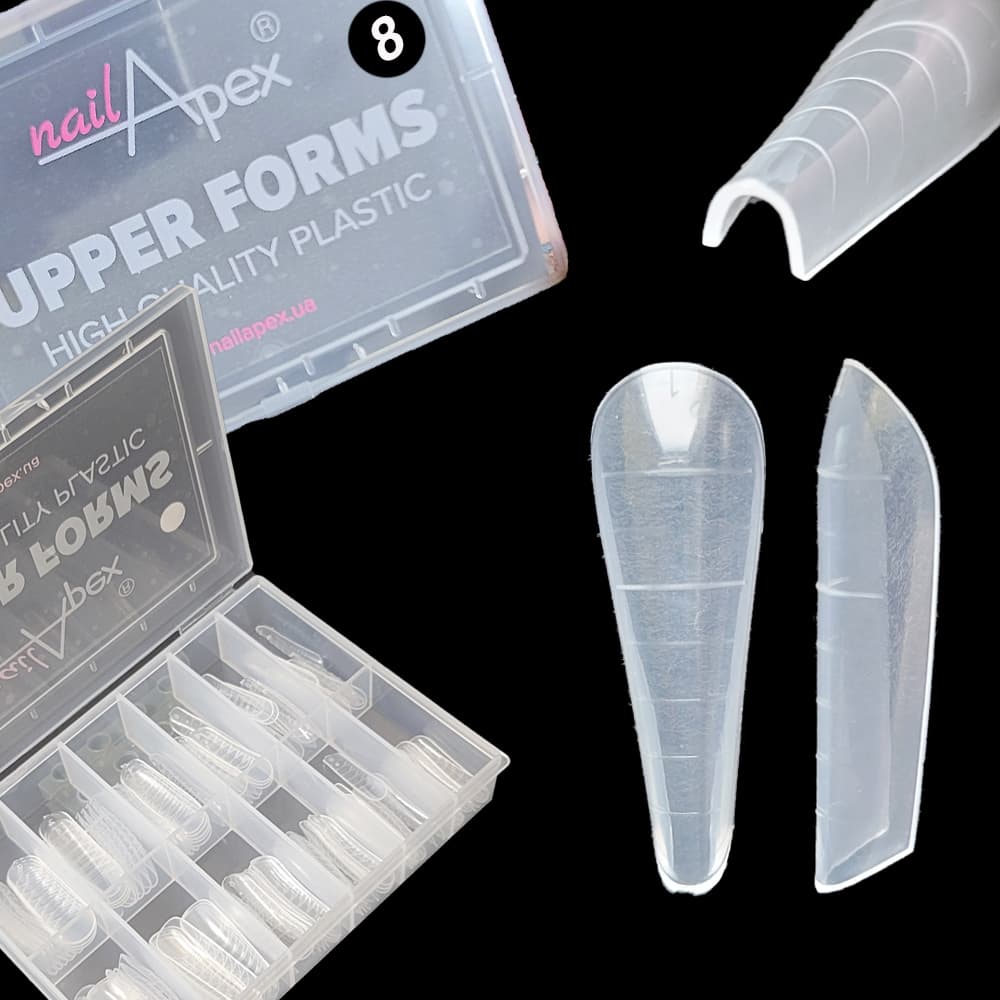 NailApex Верхні форми для моделювання нігтів балерина №8 — фото 1