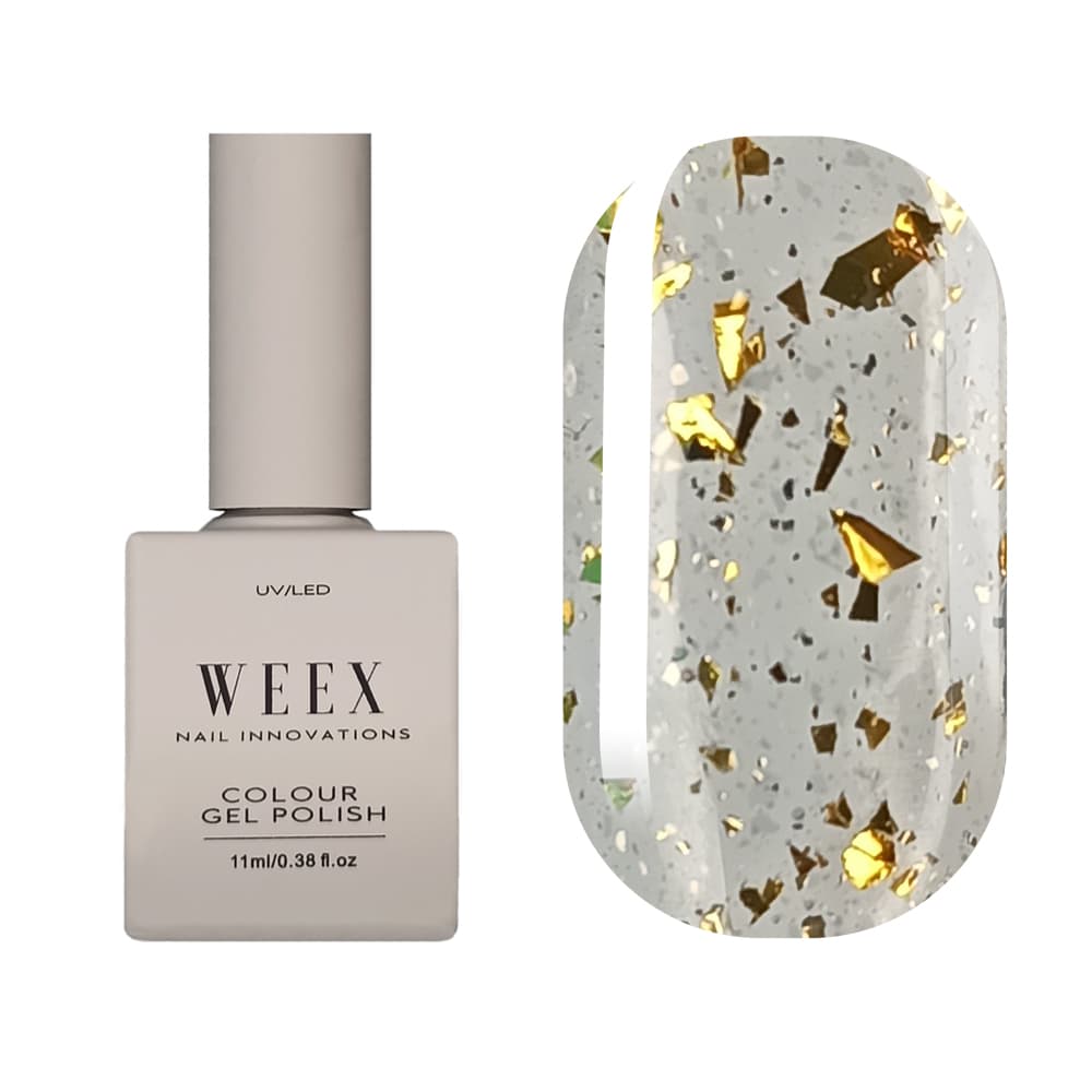 Гель-лак WEEX Gold flakes, 11 мл — фото 1