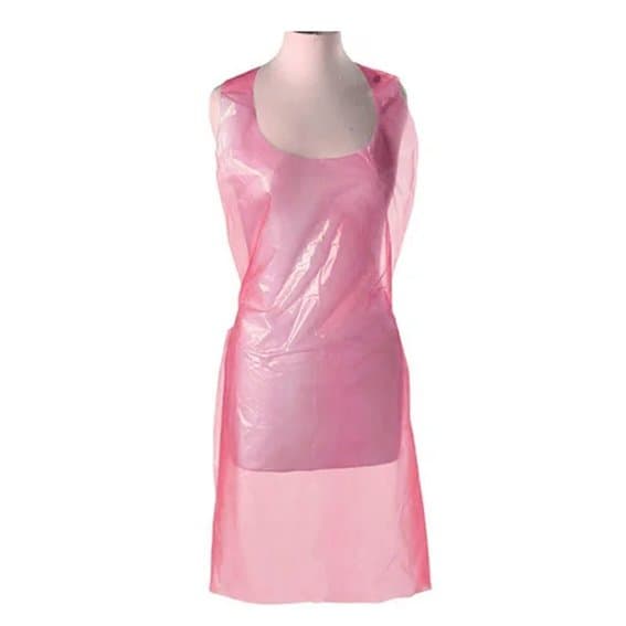 Фартук полиэтиленовый розовый 0,8/1,25, 10 шт — фото 1