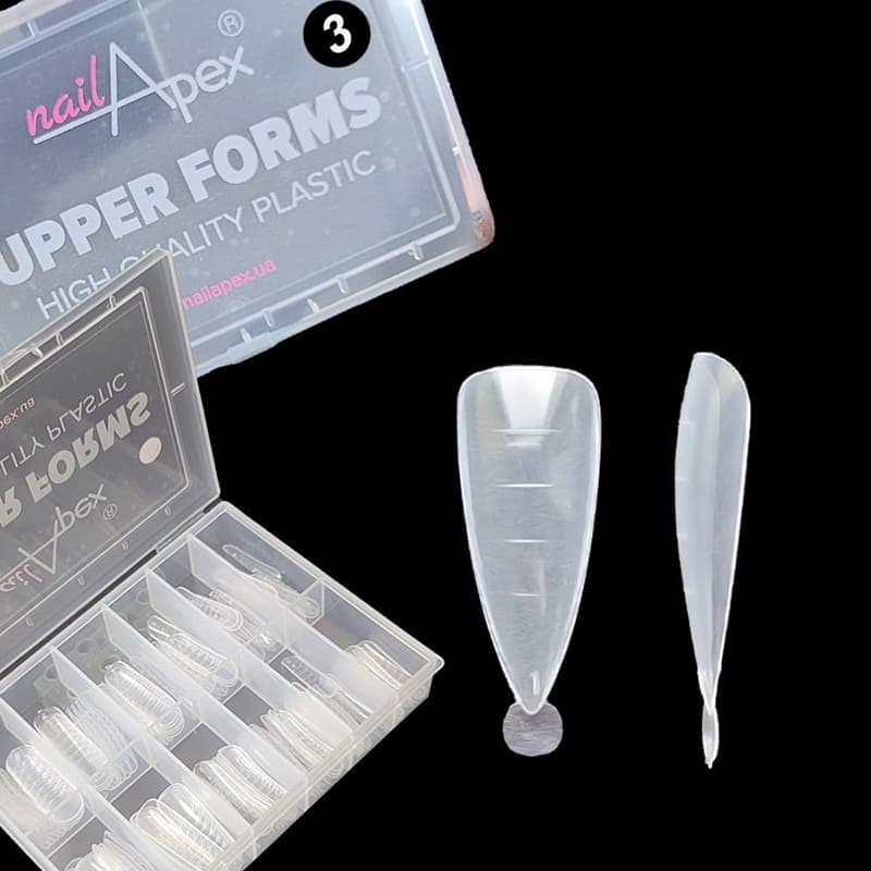 NailApex Верхние формы для моделирования ногтей миндаль №3 — фото 1