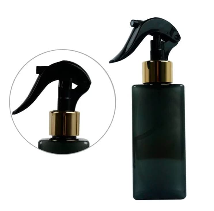 Бутылочка пустая квадратная Боди черная с триггером, 200 мл — фото 1