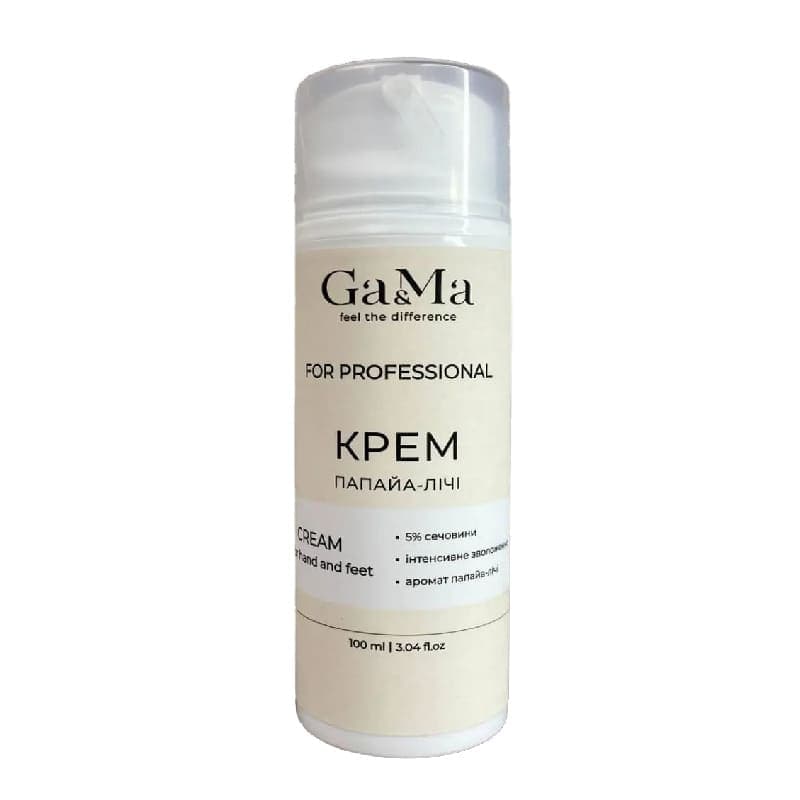 Крем Ga&Ma з сечовиною, папайя-лічі (інтенсивне зволоження), 100 мл — фото 1