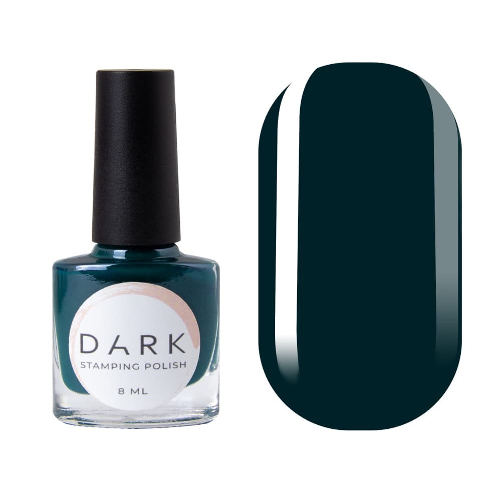 DARK Stamping polish №15, темно-зеленый, 8 мл — фото 1