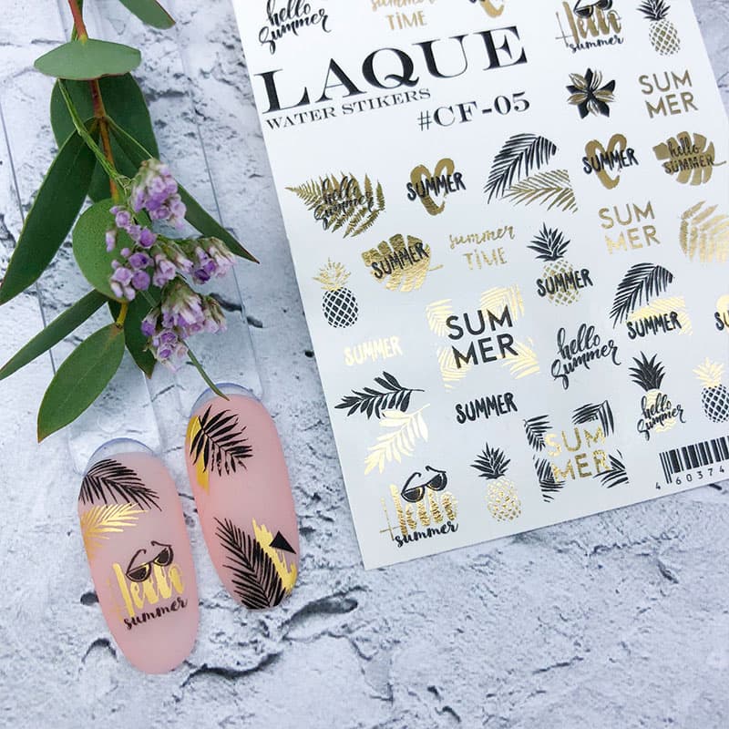 LAQUE слайдер-дизайн для ногтей CF-05 (золотой) — фото 1