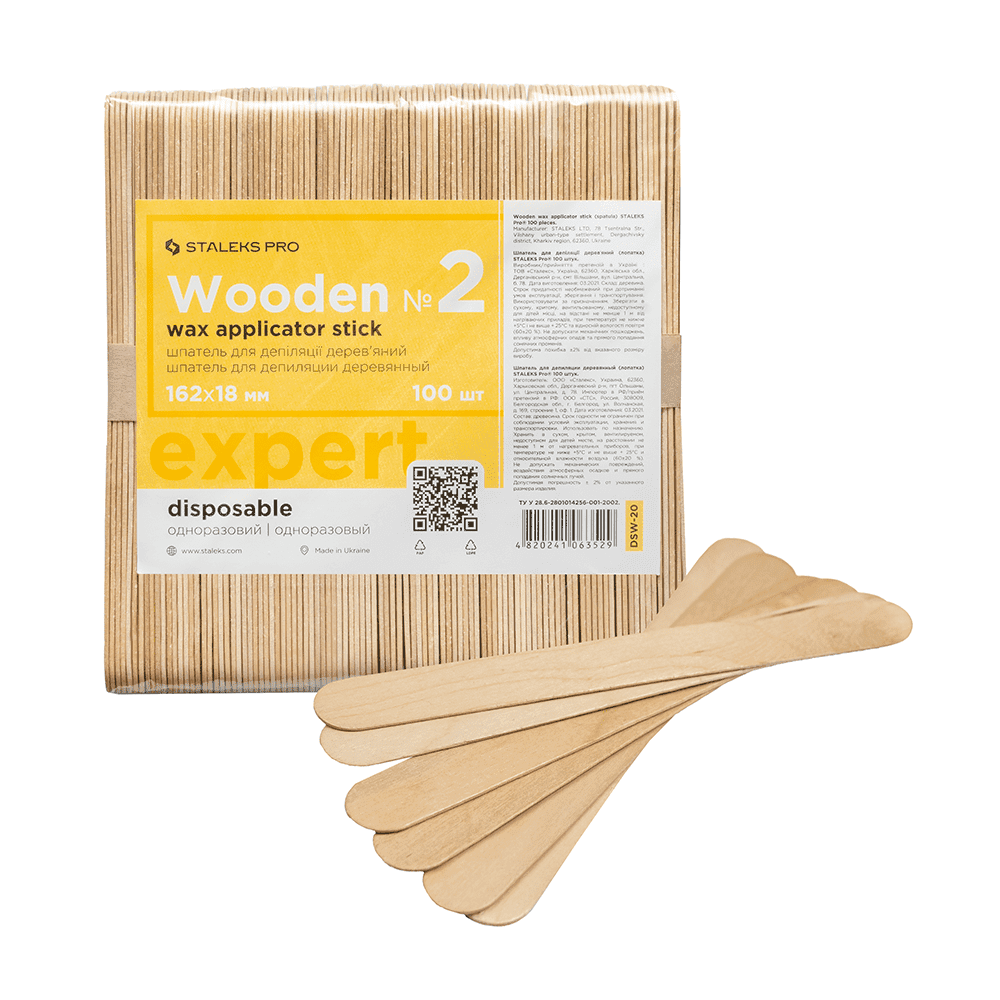 Staleks шпатель для депіляції дерев'яний Expert 20, 100 шт — фото 1