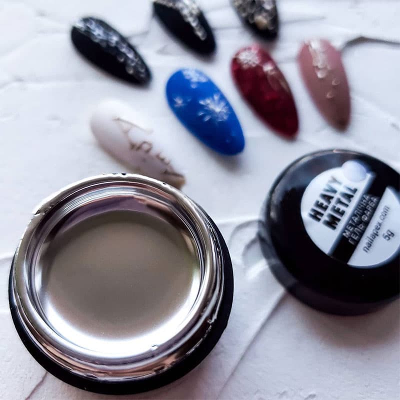 Металізована гель-фарба Nailapex №1 срібло (Silver) , 5 г — фото 1