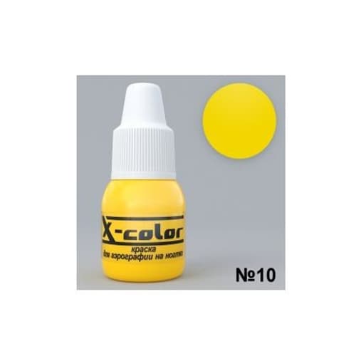 Фарба для аерографа X-Color жовта №10, 6 мл — фото 1