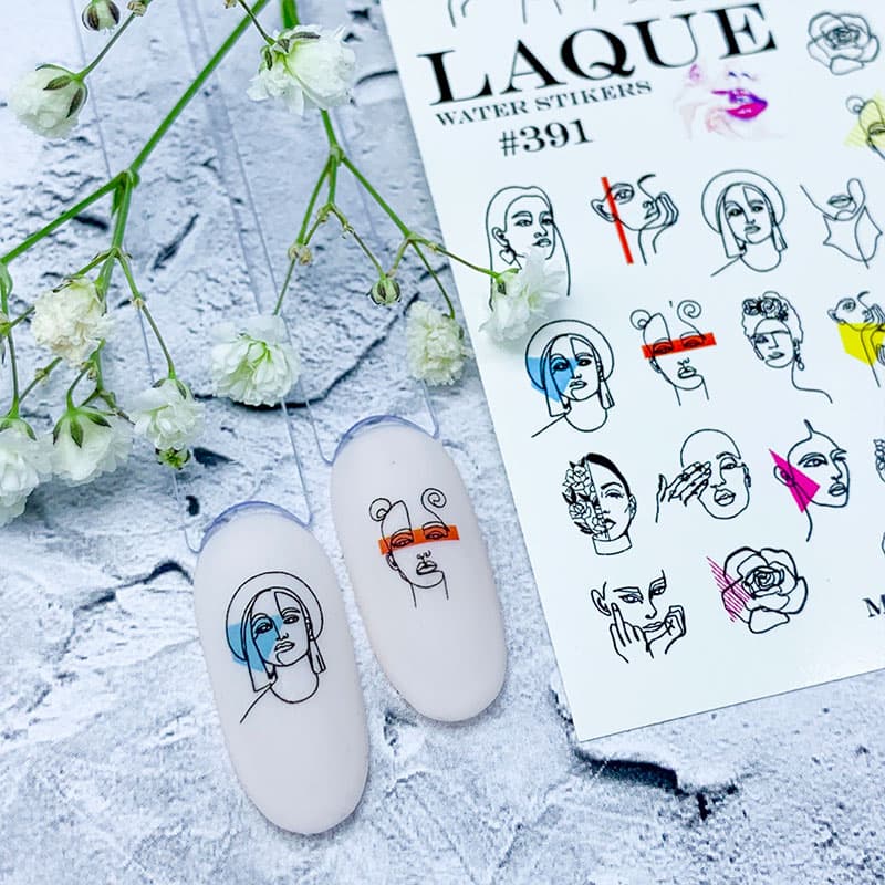 LAQUE слайдер дизайн для нігтів №391 (портрети) — фото 1