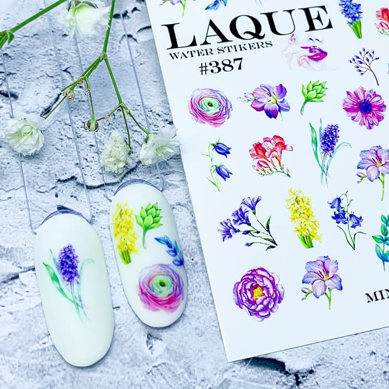 LAQUE слайдер дизайн для ногтей №387 (цветы) — фото 1