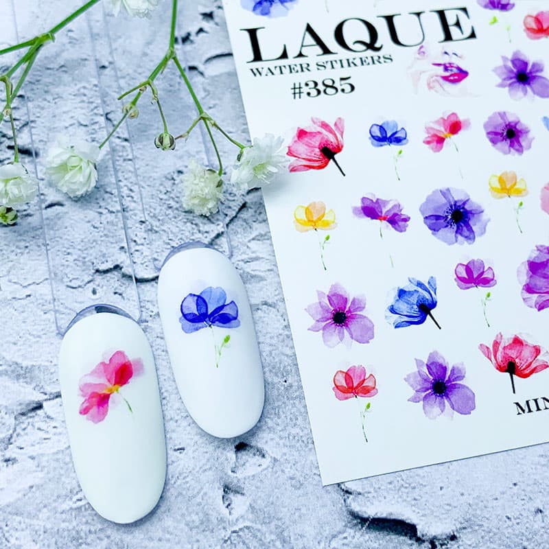 LAQUE слайдер дизайн для ногтей №385 (цветы) — фото 1