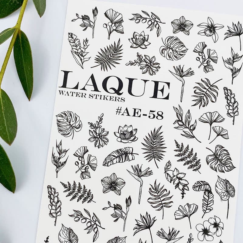 LAQUE слайдер-дизайн для ногтей № AE-58 (черный) — фото 1